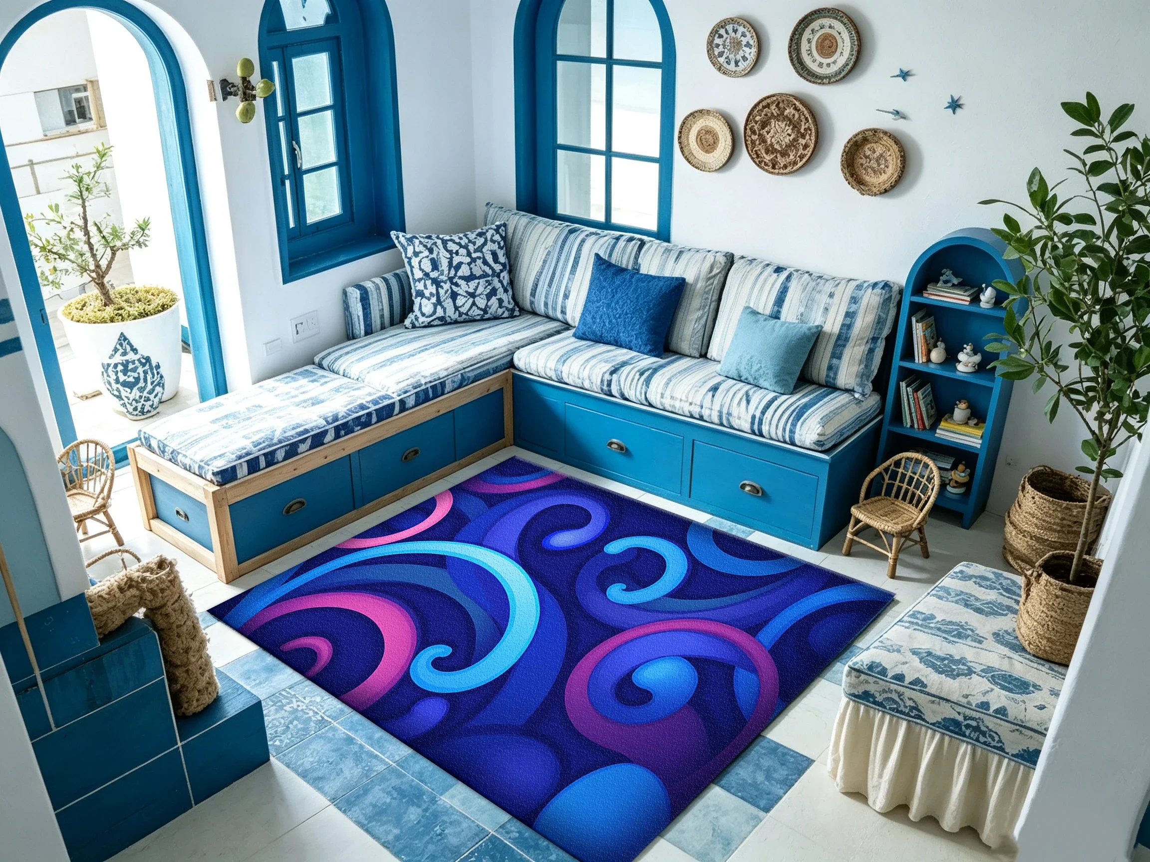 Colorful Mandala Paisley Carpet Bohemian Vintage Art Carpet Suitable for Home Interior Decoration