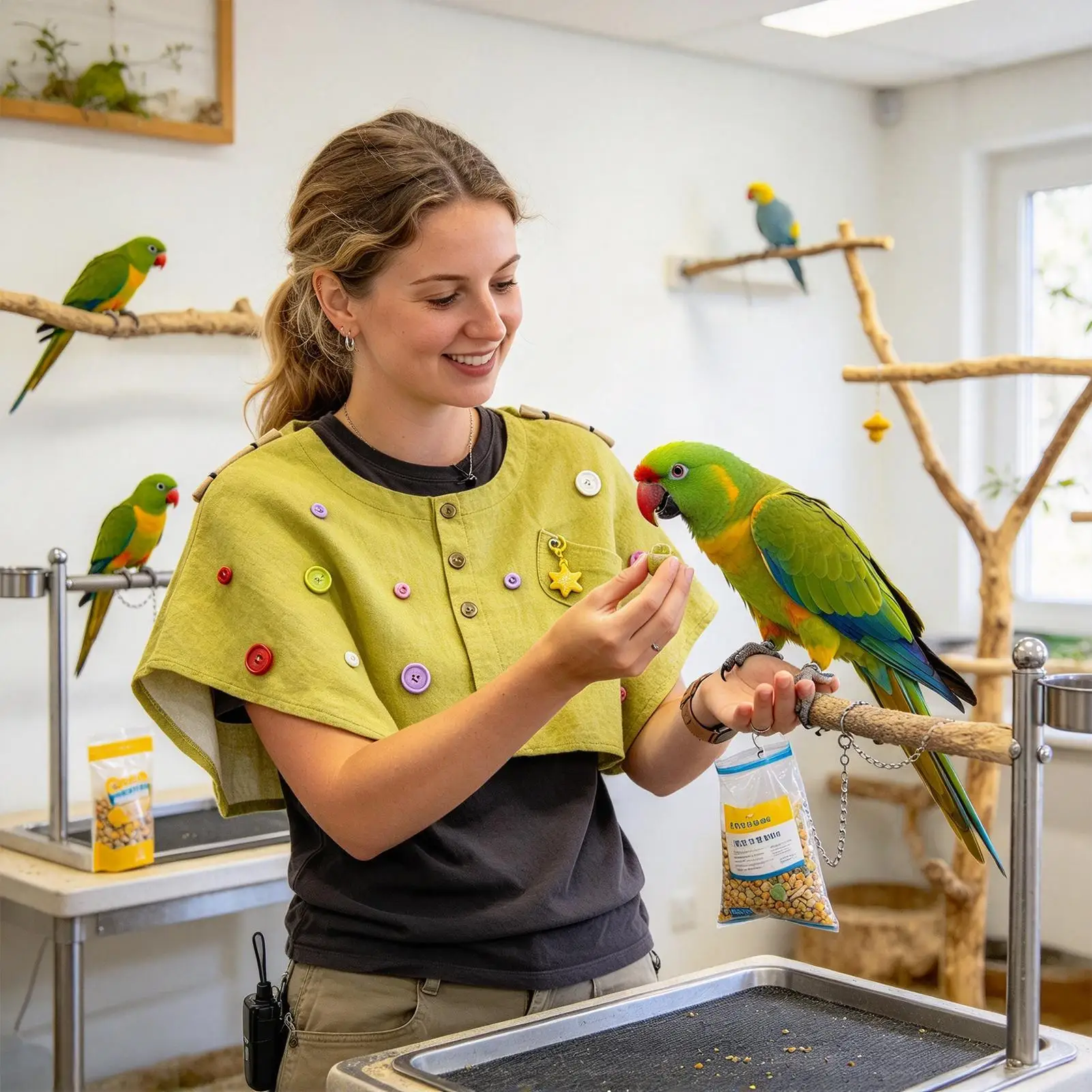Parrot Shoulder Protector Cape Interactive Training Cloak With Perch Bird Shoulder Poop Protector For Outdoor Indoor Cockatoo