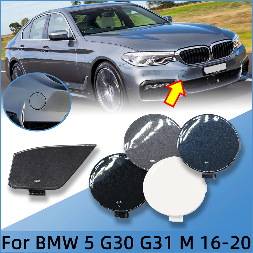 For BMW 5 2016-2024 G30 G31 LCI M Front Rear Bumper Tow Hook Eye Cap Trailer Cover Shell With Color 51118069068 51128064713