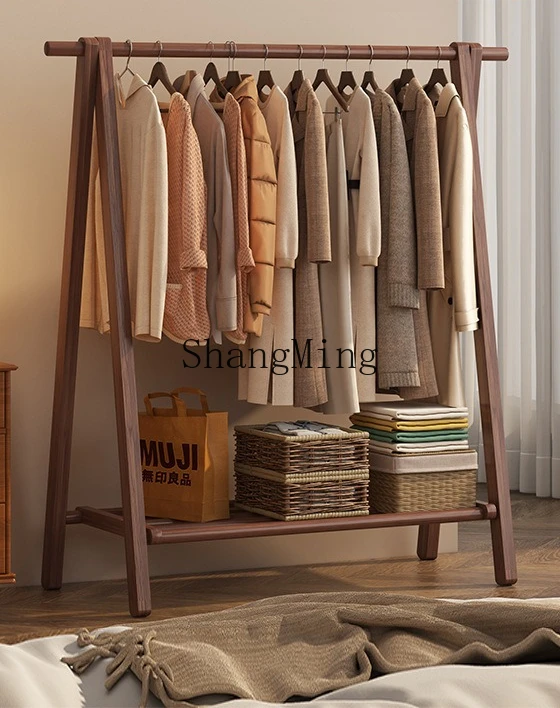 

FG Home Floor to Floor Windows Bedroom Hanger Indoor Balcony Hanger Solid Wood Hat