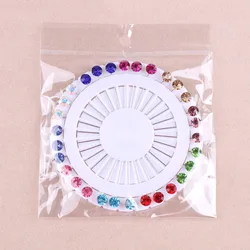 30pcs/Set Colorful Crystal Snag Hijab Safe Pins Women Muslim Rhinestones Brooches