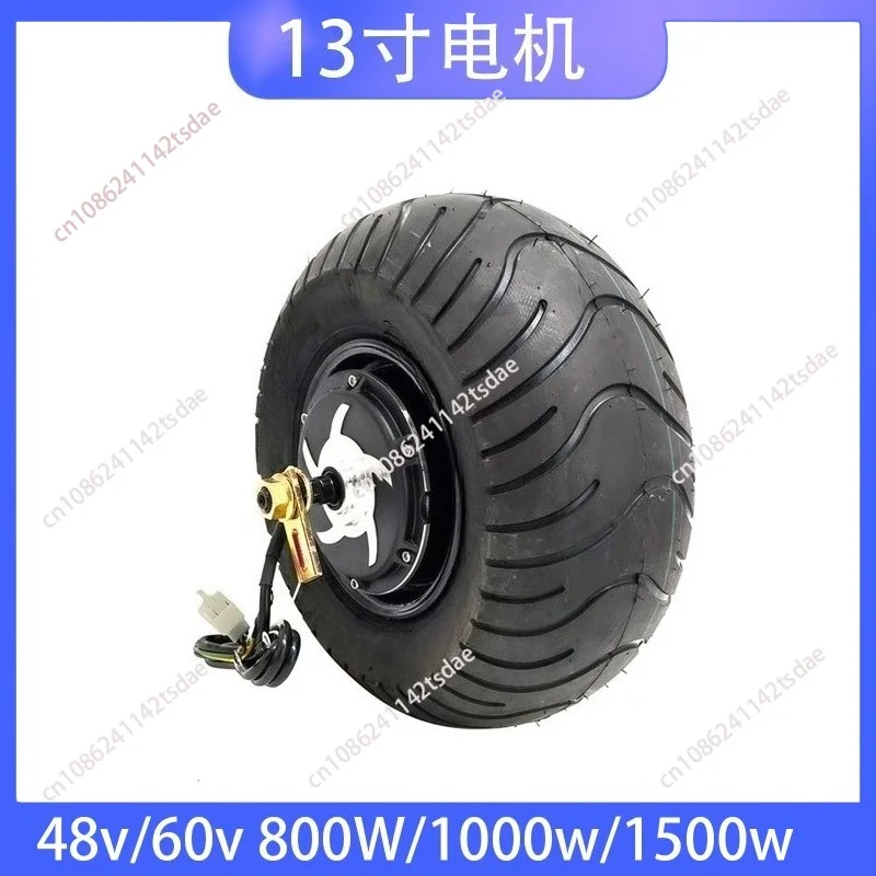 Electric Scooter Brushless Hub Motor 48V 60V 800W 1000W, Fit 13X6.50-6 Inch Wheel Tire