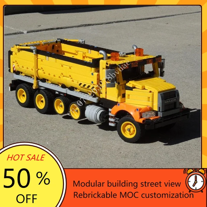 MOC Technic Mack – ensemble de Train camion à benne basculante en granit, locomotive Express, Puzzle de noël, Architecture, ensembles d'assemblage à monter soi-même, jouet cadeau