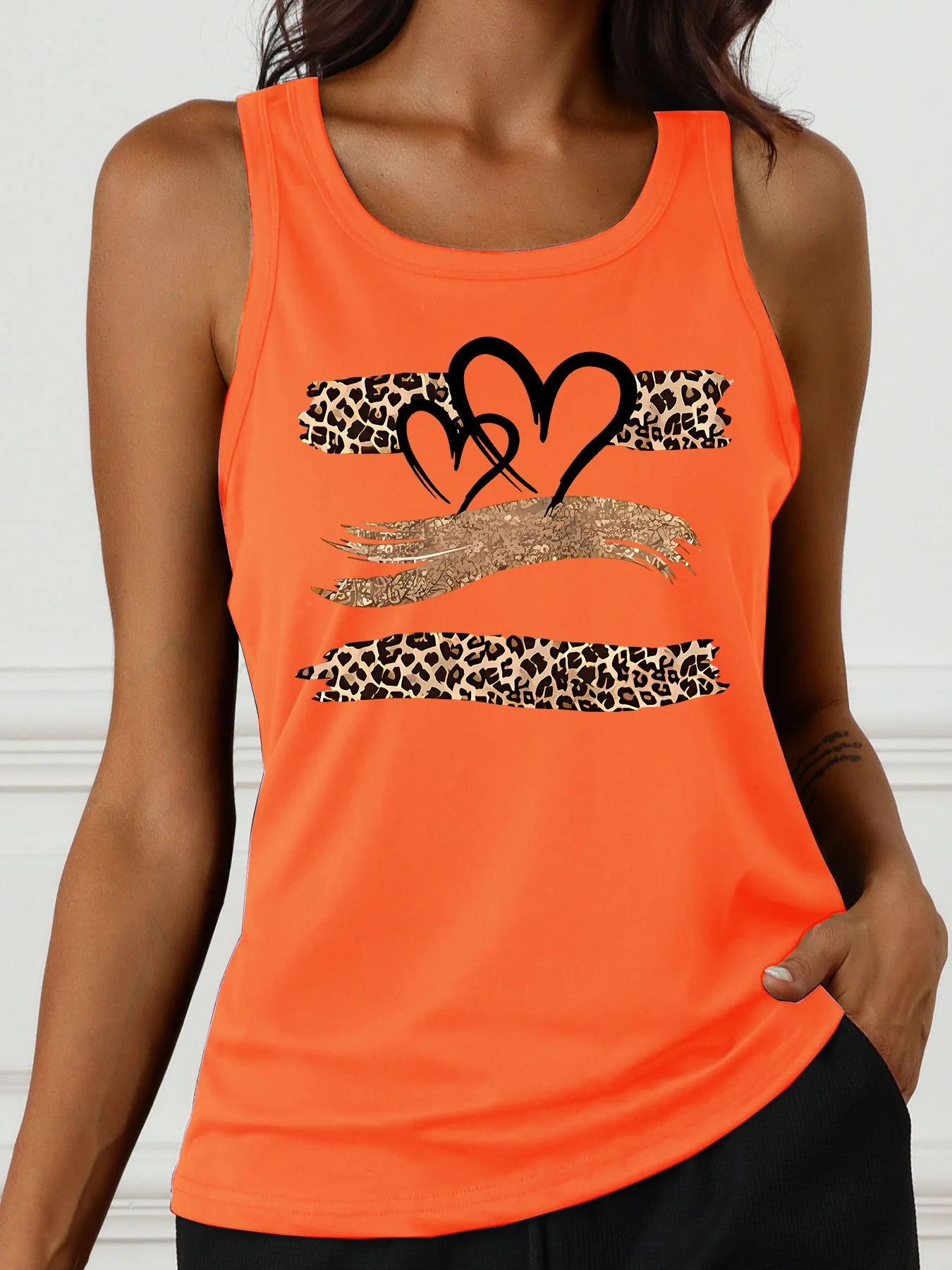 printed Summer women's loose and personalized dream catcher mesh printed vest top T-shirt comfortable sleeveless