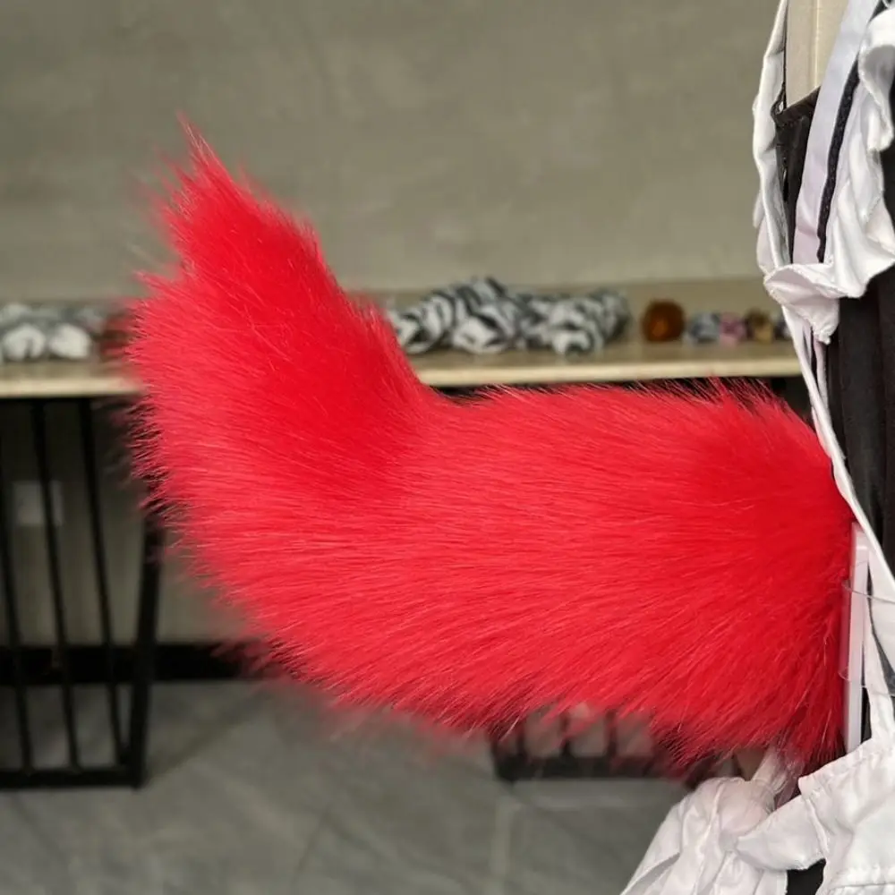 Transparent Belt Electric Furry Tail Movable Tail Moving & Shaking Cosplay Tail Interactive Remote Adjustable Cat Tail