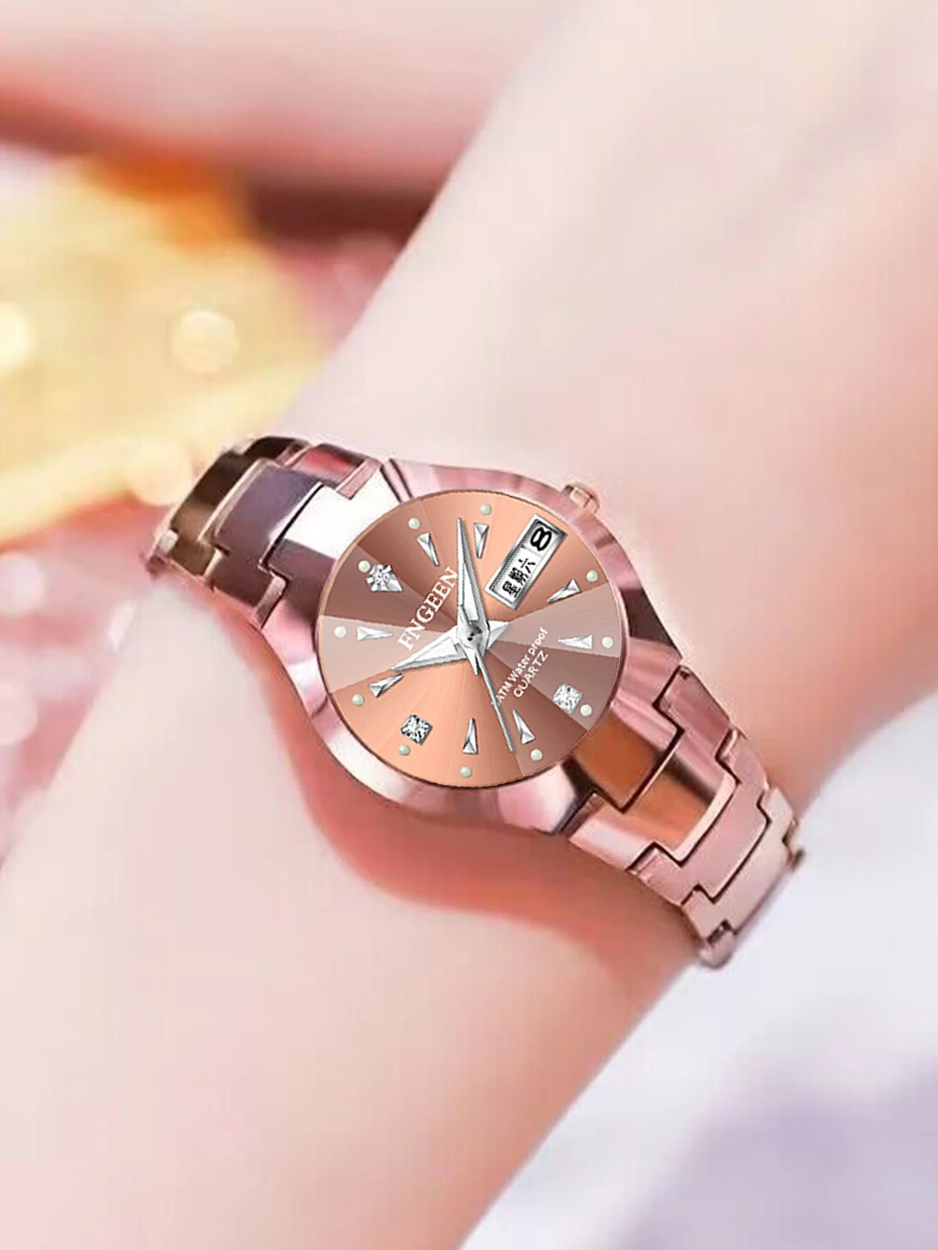 FNGEEN Fashion Women Wrist Watch Luxury Watches for Ladies Men Waterproof Stainless Steel Couple Dating Dress Quartz Wristwatch