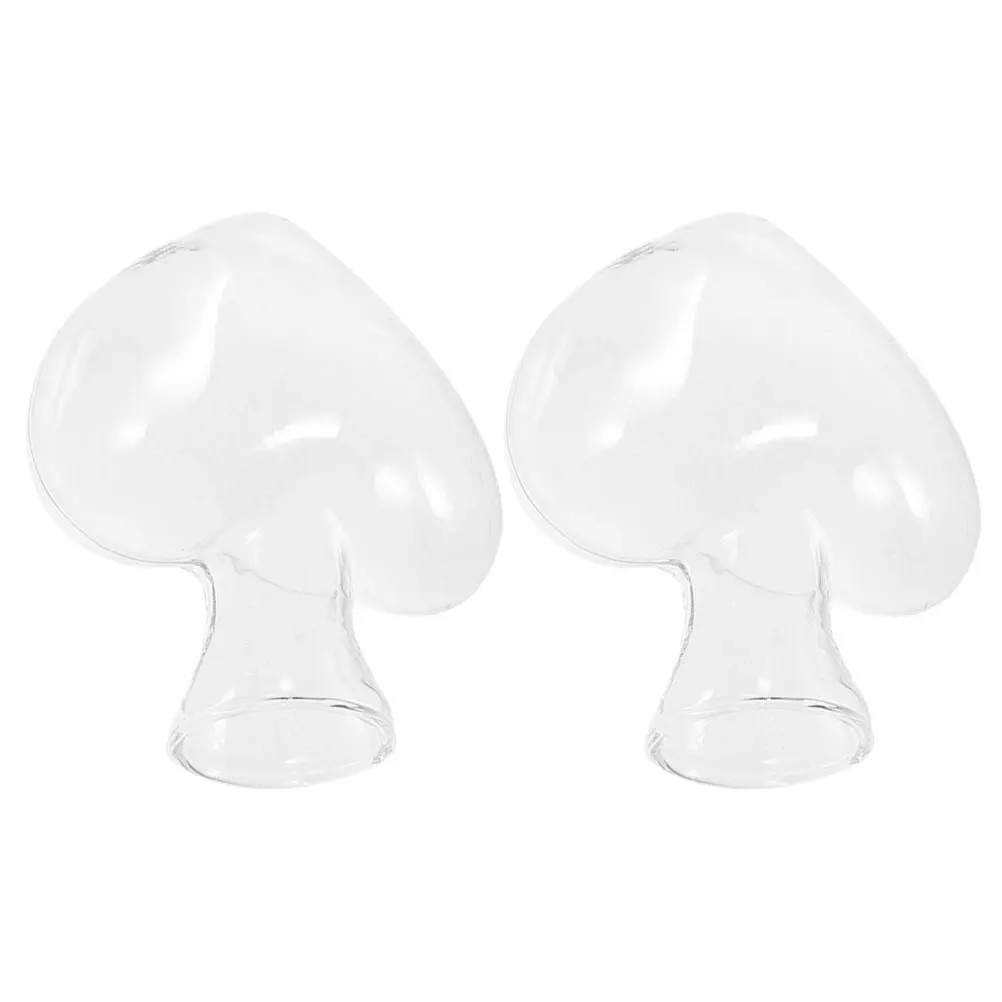 

2 Pcs Love Glass Bottle Flower Pot Vase Stand for Flowers Planter Clear Hydroponic Office Container