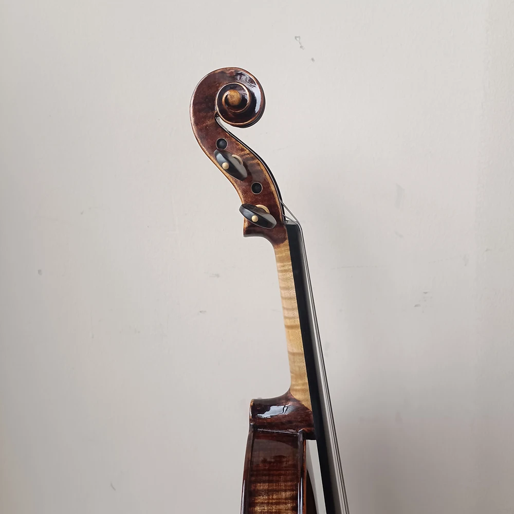 High-grade cashew paint Complete Backboard flame maple Handmade Violin 4/4 deep colour brown professional musical instrument