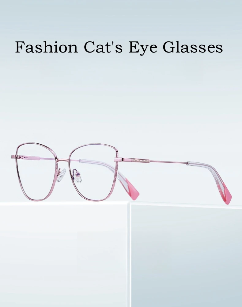 Yimaruili ultraleichte Mode Legierung Blaulicht blockierende Brille Retro Cat Eye optische Rezept Frauen Brillen fassungen – Detail 1