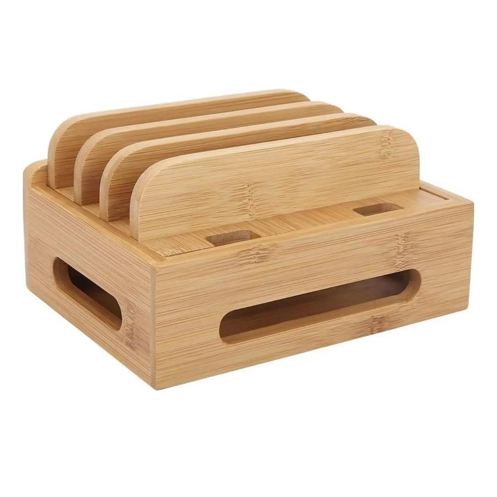 Wooden Charging Station Organizer Desk Organizer Multi Device Docking Station