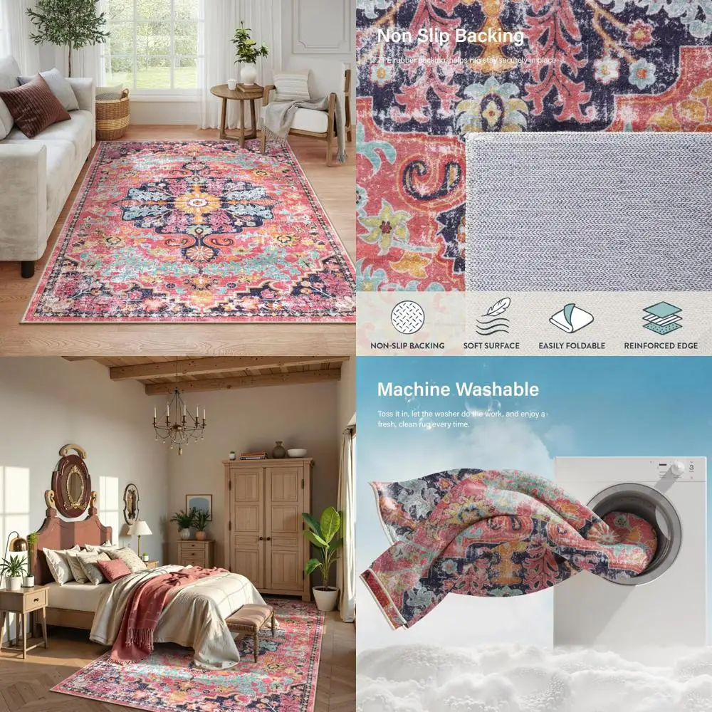 

Моющиеся в машине коврики 6x9 для гостиных, нескользящие коврики для спален, коврики для столовой, подходят для мебели, Lar