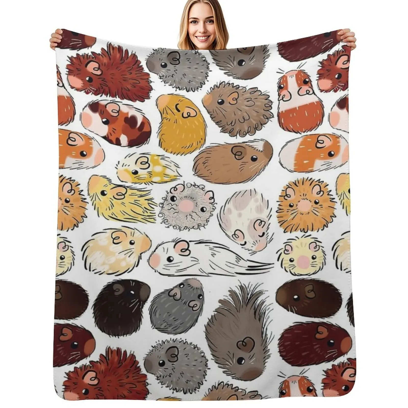 

Cute Colorful Guinea Pigs Throw Blanket Blankets Sofas Of Decoration Nap Thin Comforter Blankets