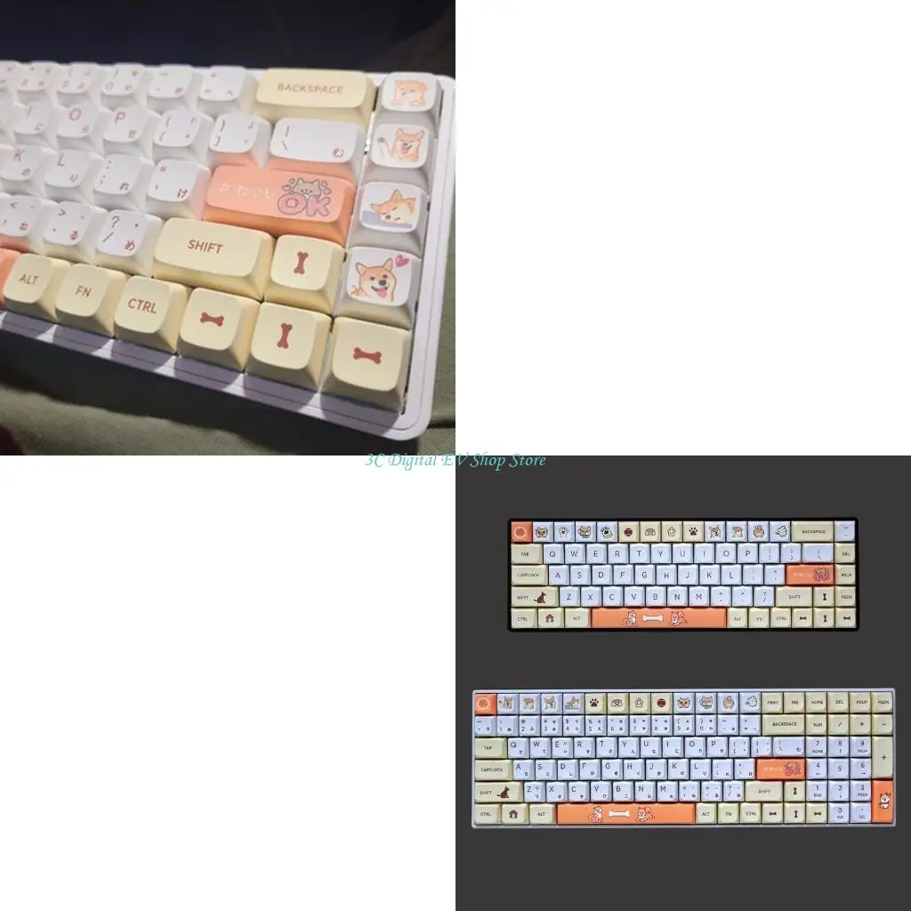 

E74D 139Keycap PBT Shiba Inu Theme QX Profile Standard Sublimation Process Keycap