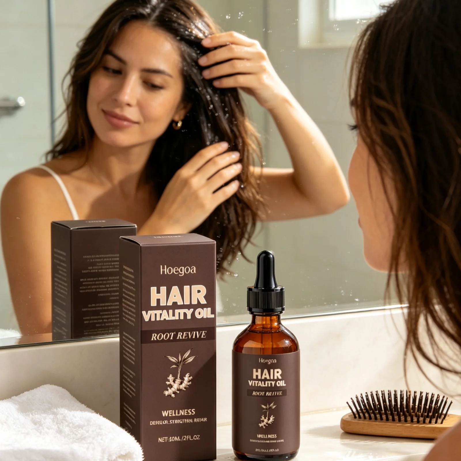 Hoegoa Hair Care Oil Deep Nourishing Strengthen Roots Soothing Dryness Scalp Enhance Luster Repair Split Ends Hair Restore Oil
