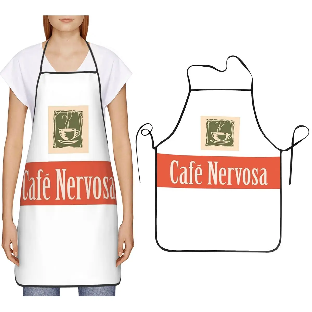 

Фартуки Cafe Nervosa для шеф-повара, приготовления пищи, выпечки, нагрудник без рукавов, кухонный сарафан для чистки для женщин и мужчин, живопись