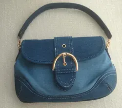 2024 New Fashion Denim Baguete Purse Blue and Black  Underarm Purse  Flap-front Soho Flap-front Cover Handbag