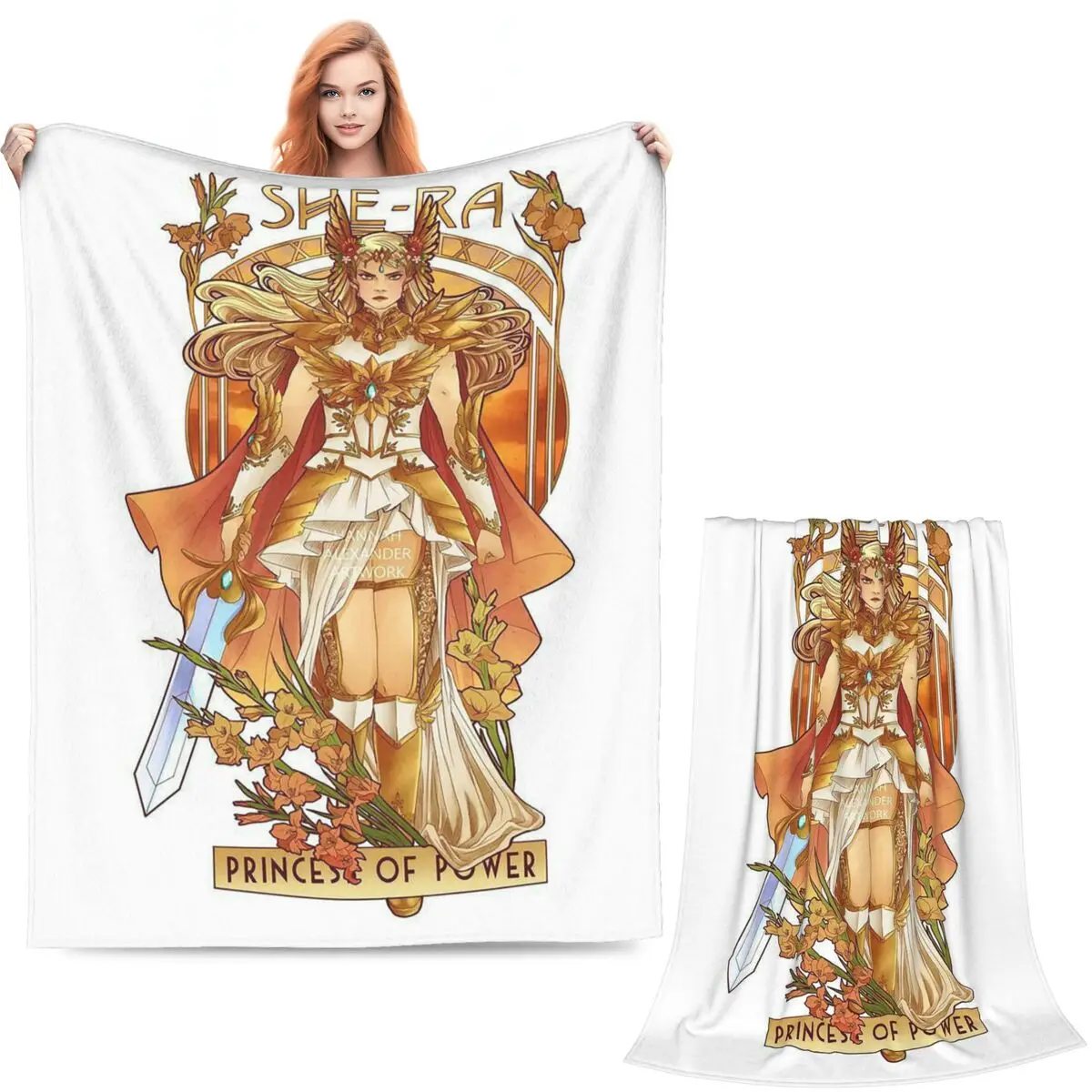 She Ra Princess Of Power Cartoon Blankets Soft Warm Flannel Throw Blanket Cover for Bed Living room Picnic Travel Home Sofa