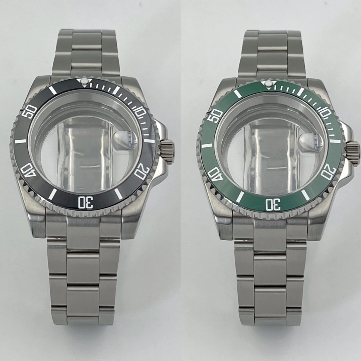 

40mm NH35 case, matte oyster bracelet, black/green SUB modification, NH34/NH35/36