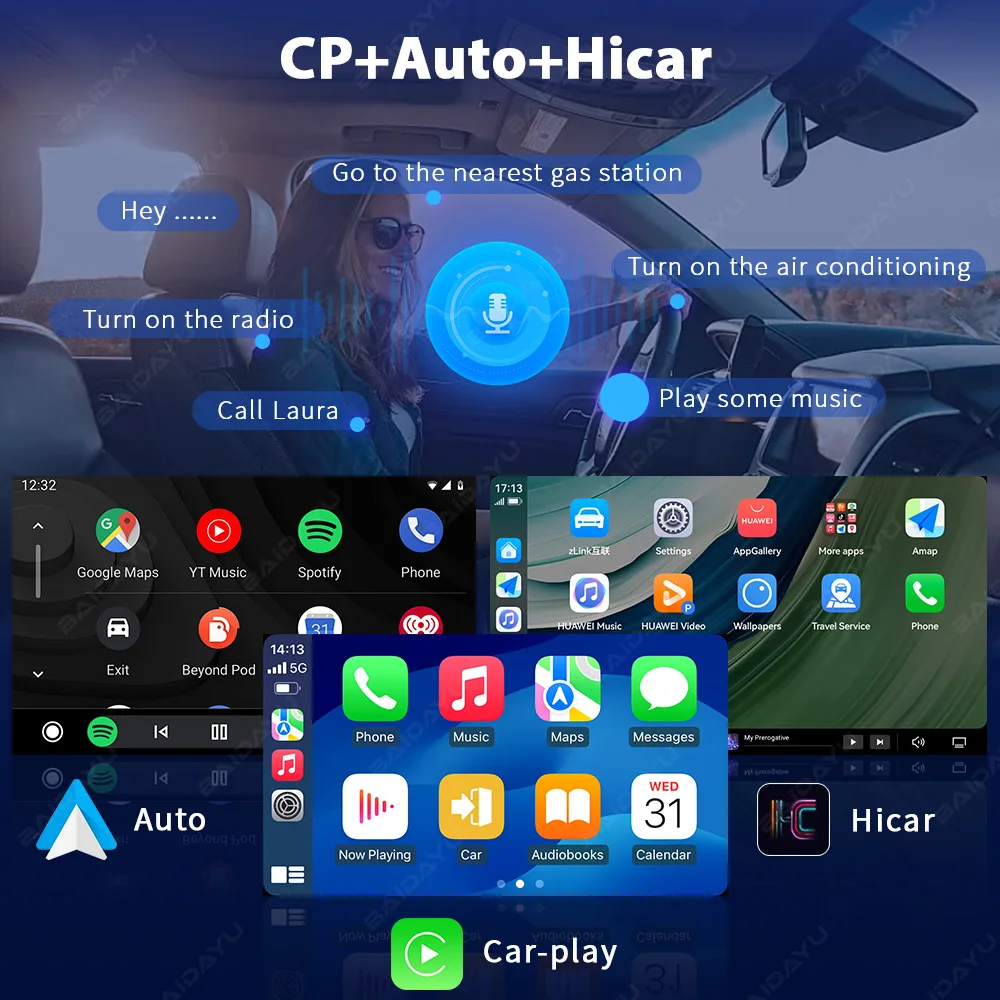 Baidayu TS20 2K 7870 QLED Display Screen Car Radio Universal Android GPS Navigation Stereo Customizable DVI CarPlay DVD USB DSP