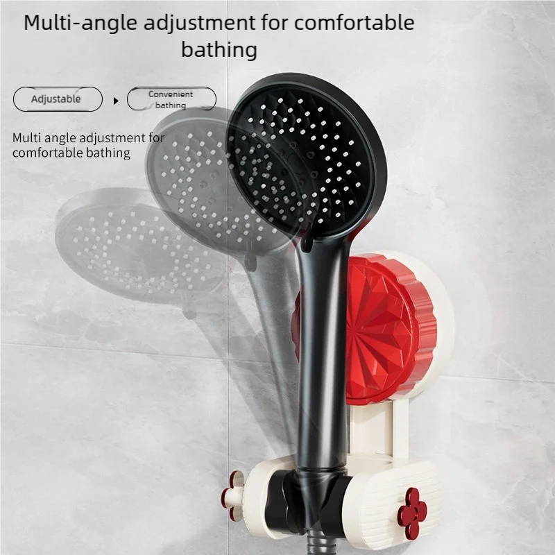 ที่ถอดออกได้ห้องน้ําฝักบัววงเล็บปรับมุมฐานฝักบัวดูดถ้วยหัวฝักบัวผู้ถือฐานมือถือ Showerhead Bracket