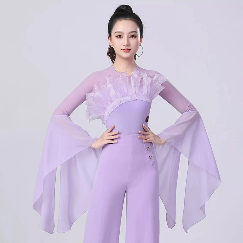 

Элегантная женская верхняя одежда для латинских танцев, национальный стандарт, боди для вальса, блузка для танго, тренировочная одежда, бальный трико с длинными рукавами