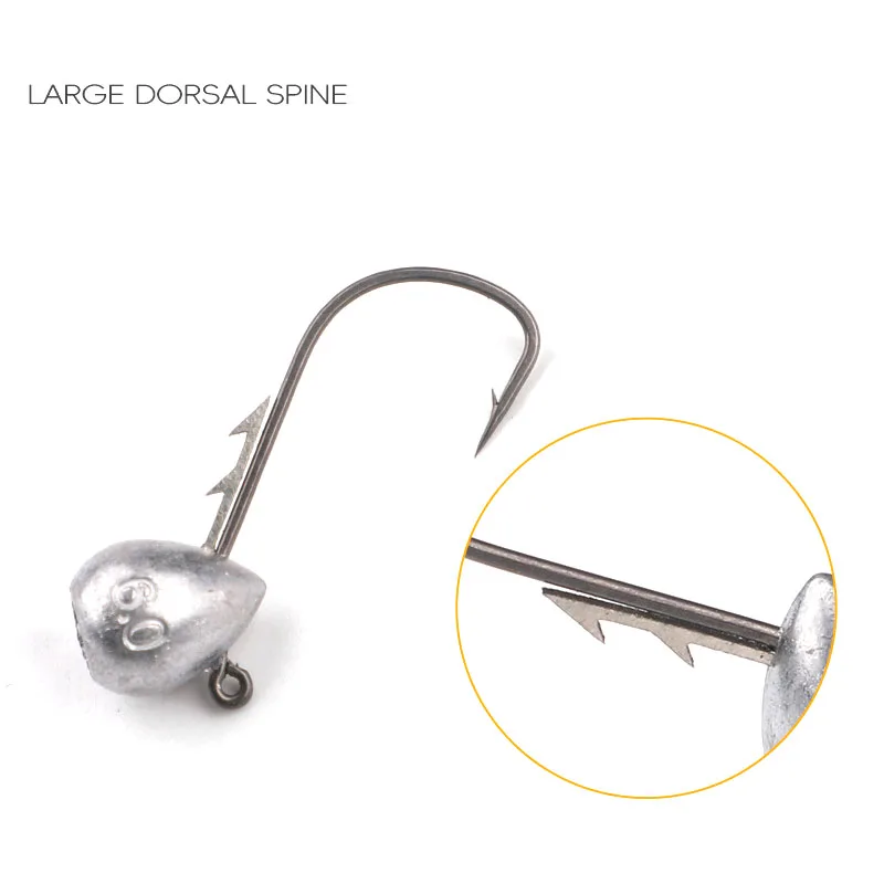 5pcs Jig Head Hook 2.5g/3.5g/4.5g/6g Rockfish Exposed Head Hook Barbed Hook Trout Soft Worm Lure Jig Fishing Hook
