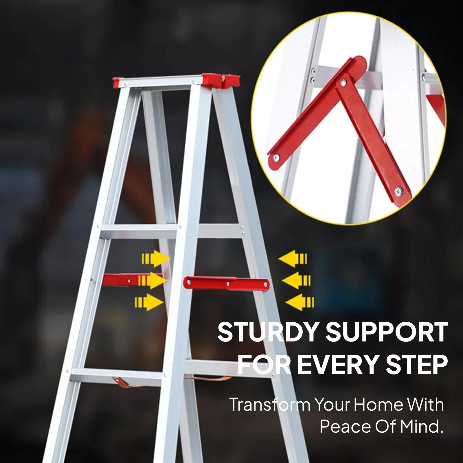 Reinforced Tie Rod Replacement Aluminum Alloy Folding Ladder Hinge Accessory for Attic Folding Ladder and Multipurpose Use