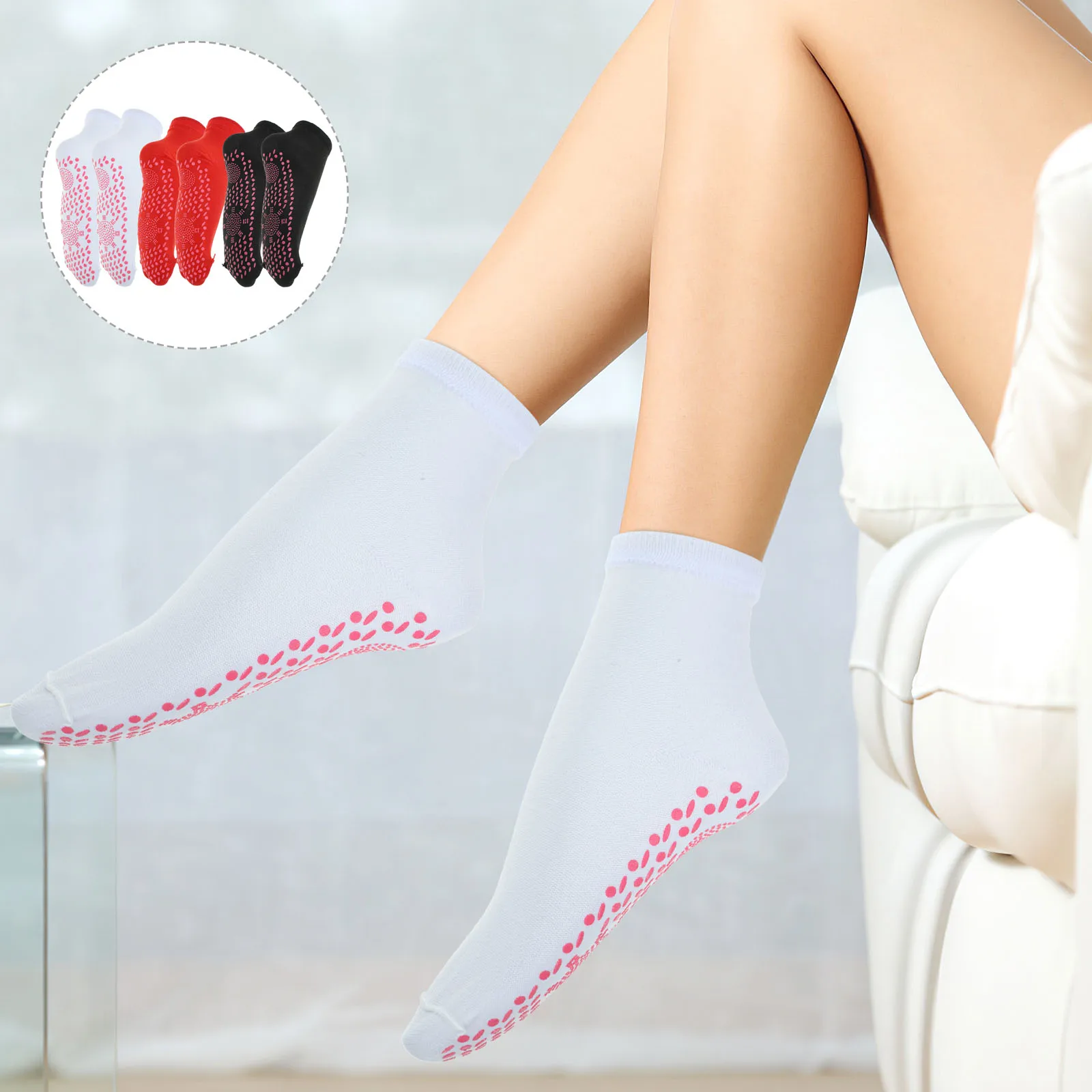 

Self Heating Socks 3 Pairs Warm Foot Warmer Unisex Winter Cotton Heated Anti Freezing Thermal for Skiing Climbing Cycling