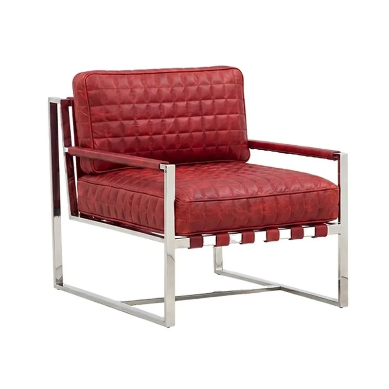 Tofu Block Leisure Chair Designer Single Chair, Hotel Cafe Red Sofa Chair