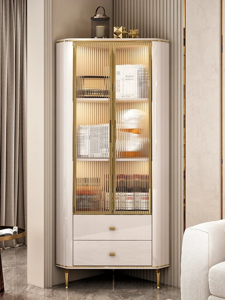 Light Luxury Corner Cabinet Simple Living Room Wine Cabinet Dining Room Storage Cabinet Triangle Corner Bedroom Storage