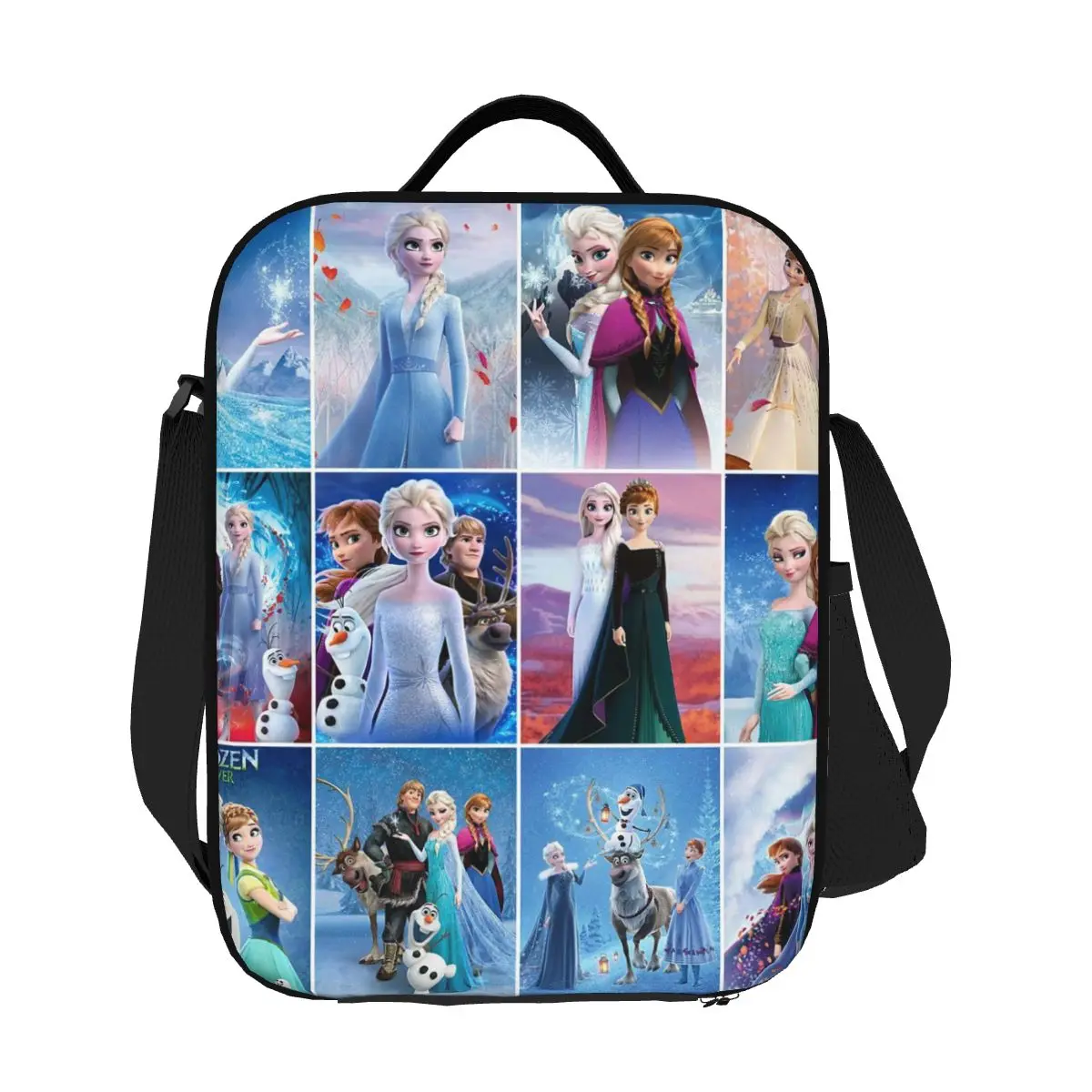 

Custom Frozen Princess Elsa Anna Insulated Lunch Bag for Women Thermal Cooler Lunch Box Office Work School