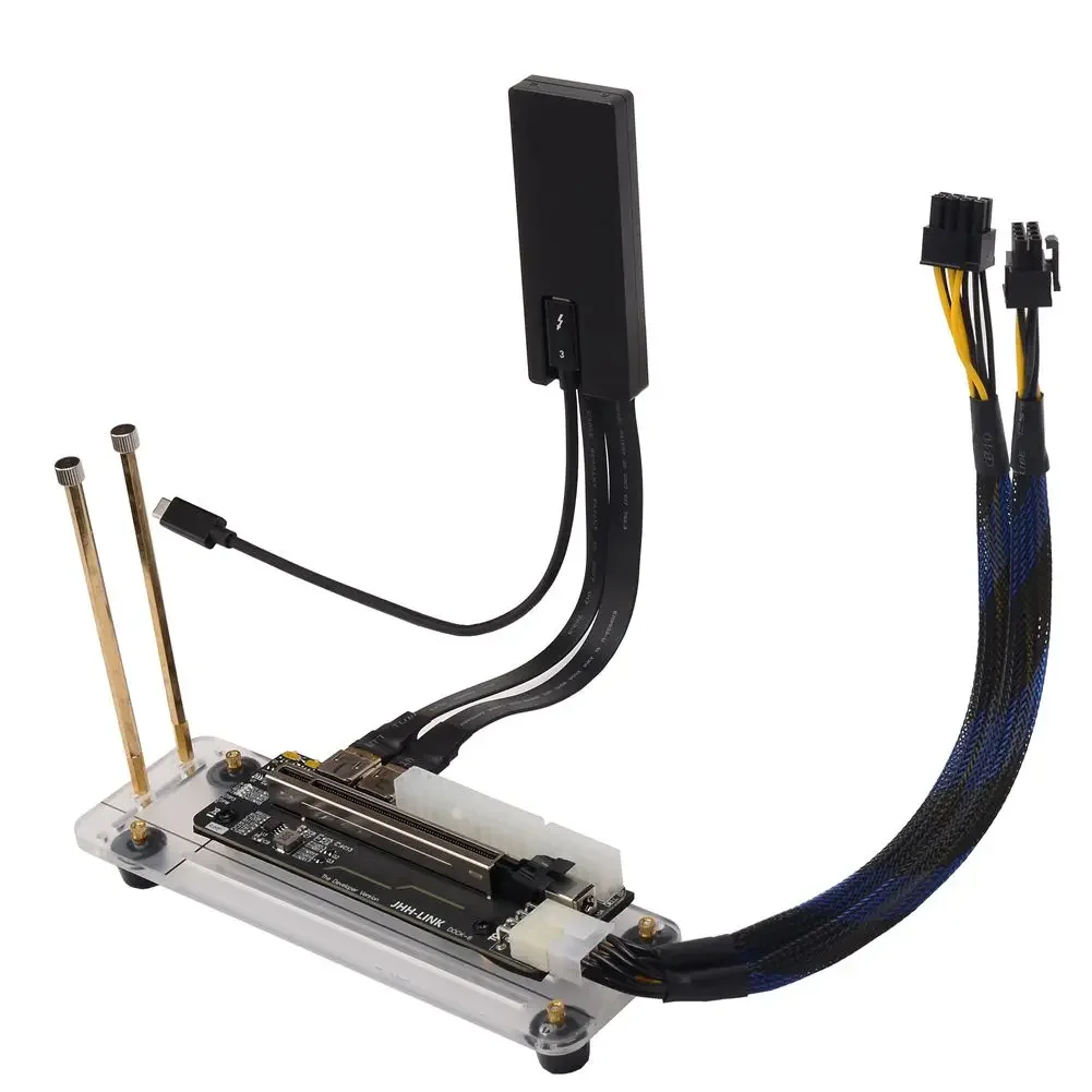 EGPU متوافق مع Thunderbolt 3 بطاقة الرسومات الخارجية للكمبيوتر المحمول بناتا EGPU حامل PCIe3.0 X4 كابل الناهض لـ Win10 GTX 1060ti