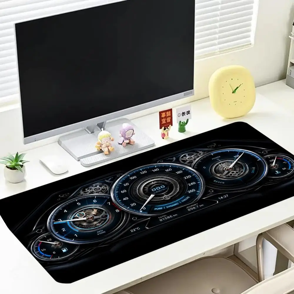 Blue hologram sci-fi dashboard mousepad cyber futuristic racing art mat for study desktop
