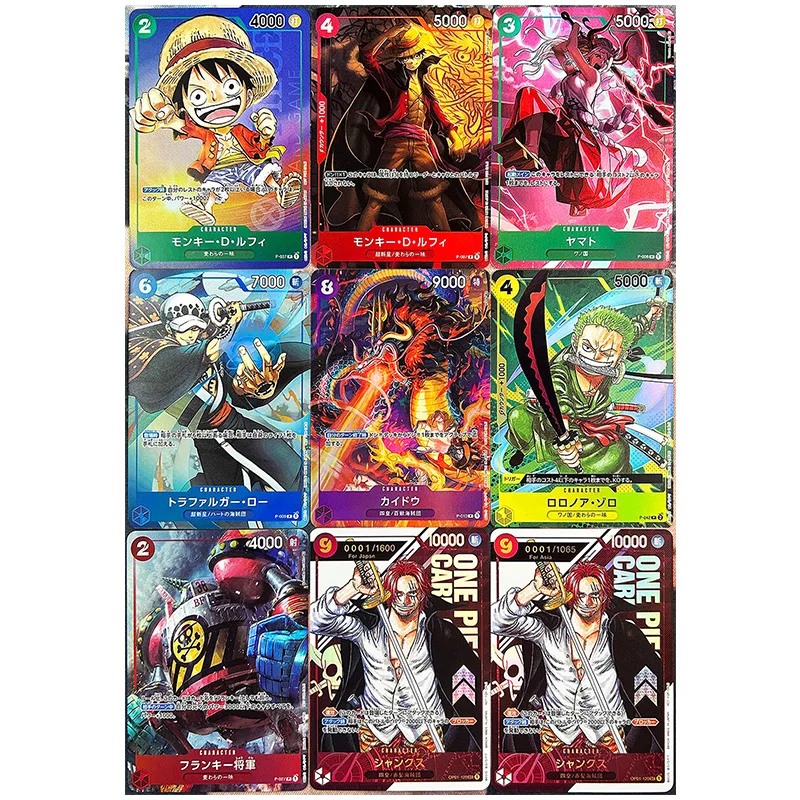 Anime ONE PIECE Rare DIY Refractive Flash Cards Luffy Yamato Sanji Law Zoro Ace Toys for boys Collectible Cards Birthday Gifts