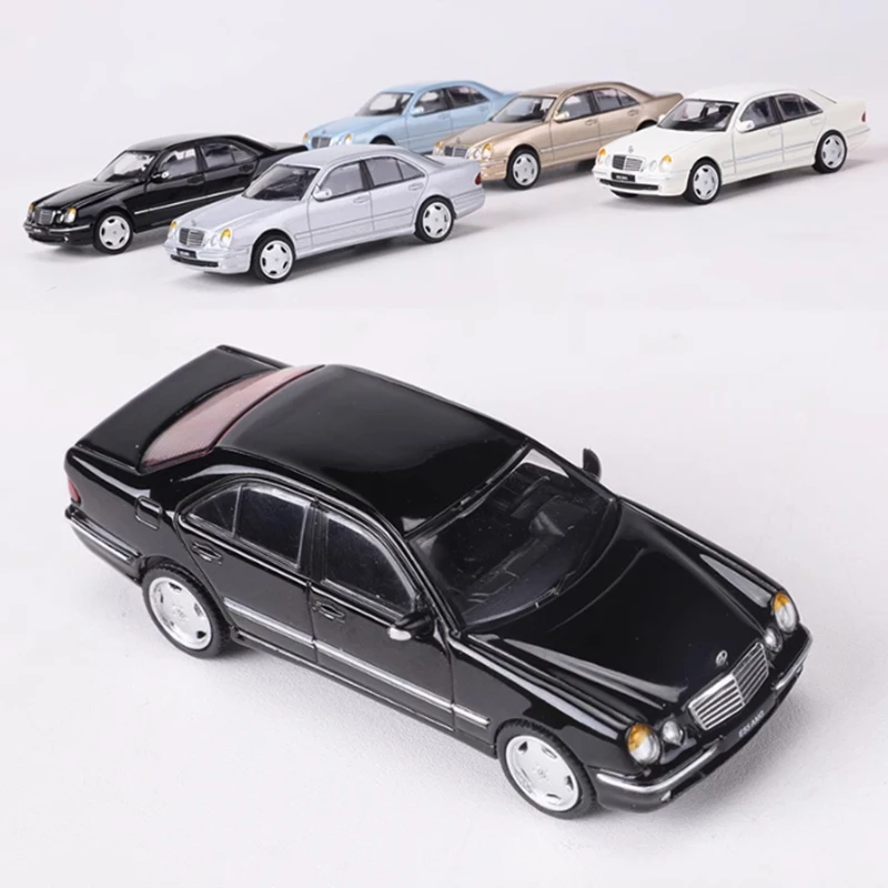 Shadow 1:64 Scale E55 W210 Sedan Diecast Alloy Car Model Collection Souvenir Display Ornaments Vehicle Gift