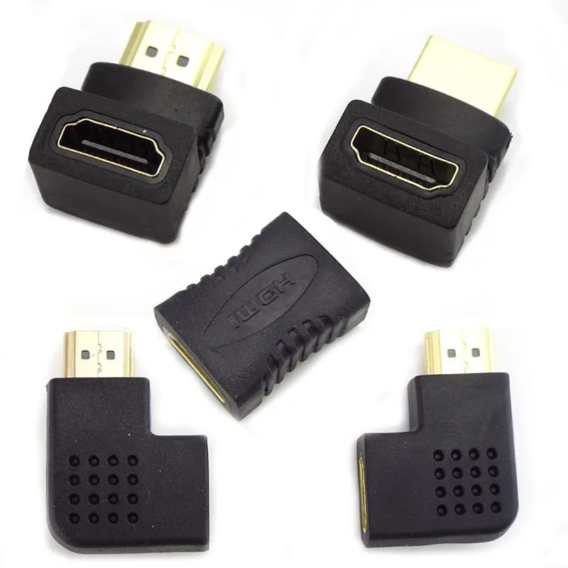 Adaptador de conector de Cable compatible con HDMI, convertidores macho a hembra de ángulo de 270 y 90 grados para extensor de adaptador de Cable HDTV de 1080P