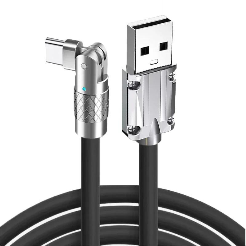 

Type C Charger Cable for iPhone 15 Fast Charging USBC to USB Cable, Right Angle QC5.0 fit iPhone 15 Pro Max Plus