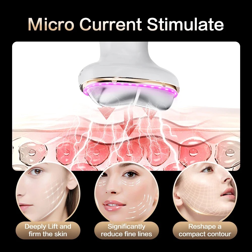 EMS Microstroom Kin Lifting Gezicht Hals Schoonheid Apparaat LED Foton Verstevigende Verjonging Anti Rimpel Huidverzorging Gezichtsmassager
