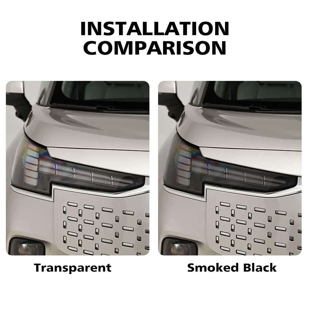 TPU Car Headlight Cover for Volvo EM90 2024-2026 Anti-Scratch High Gloss Smoke Black Pre-Cut Vinyl Wrap Protection Film Kit view 2
