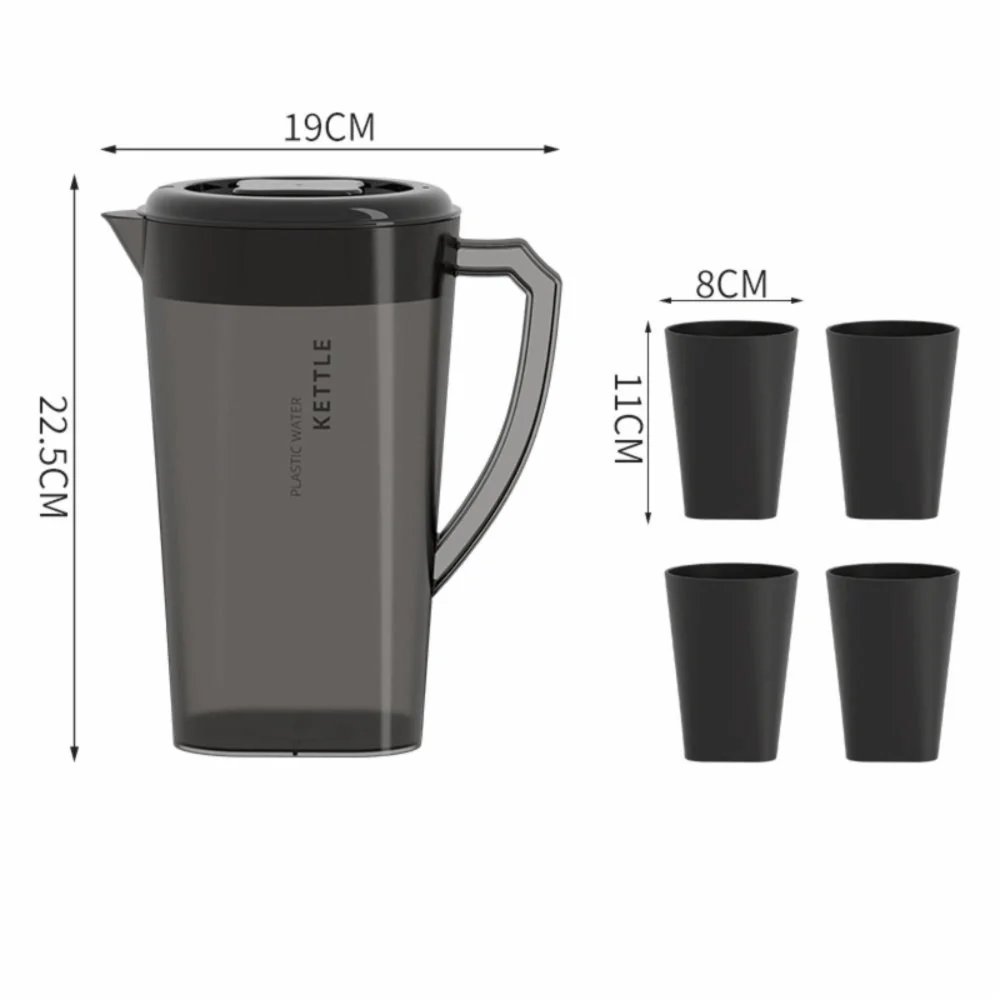 New 1.3/2.2/3L Cold Water Kettle Plastic Heat Resistant Juice Jug with Cup Large Capacity Fall-resistant Pitcher Household