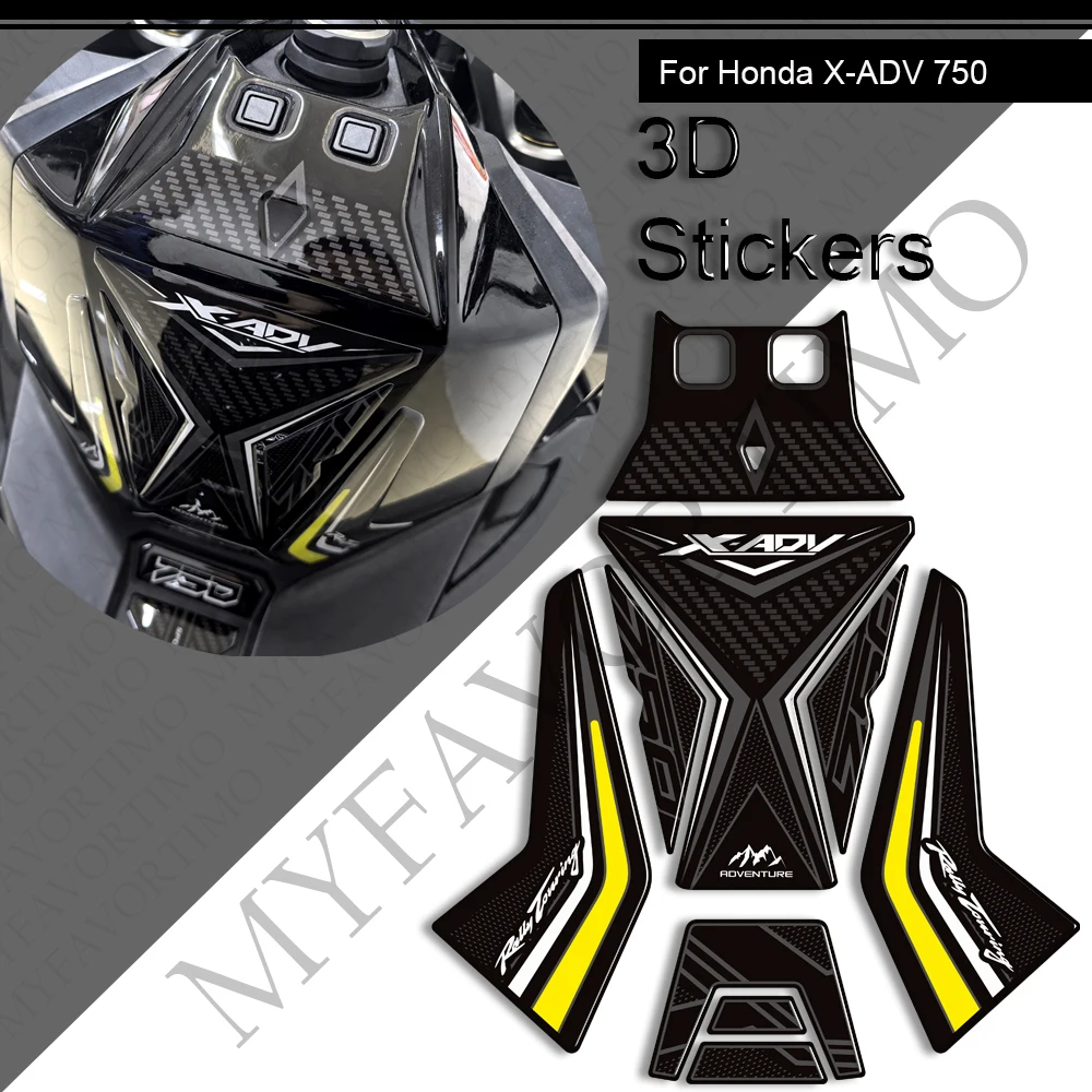 لهوندا X-ADV XADV X ADV 750 2025 مغامرة دراجة نارية خزان الوسادة عجلات الركبة الجسم الحاجز شل عدة ملصقات حامي الشارات