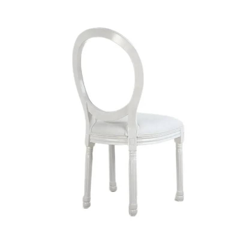 Modern elegant leather white wood restaurant event furniture Luxury hotel wedding chairs