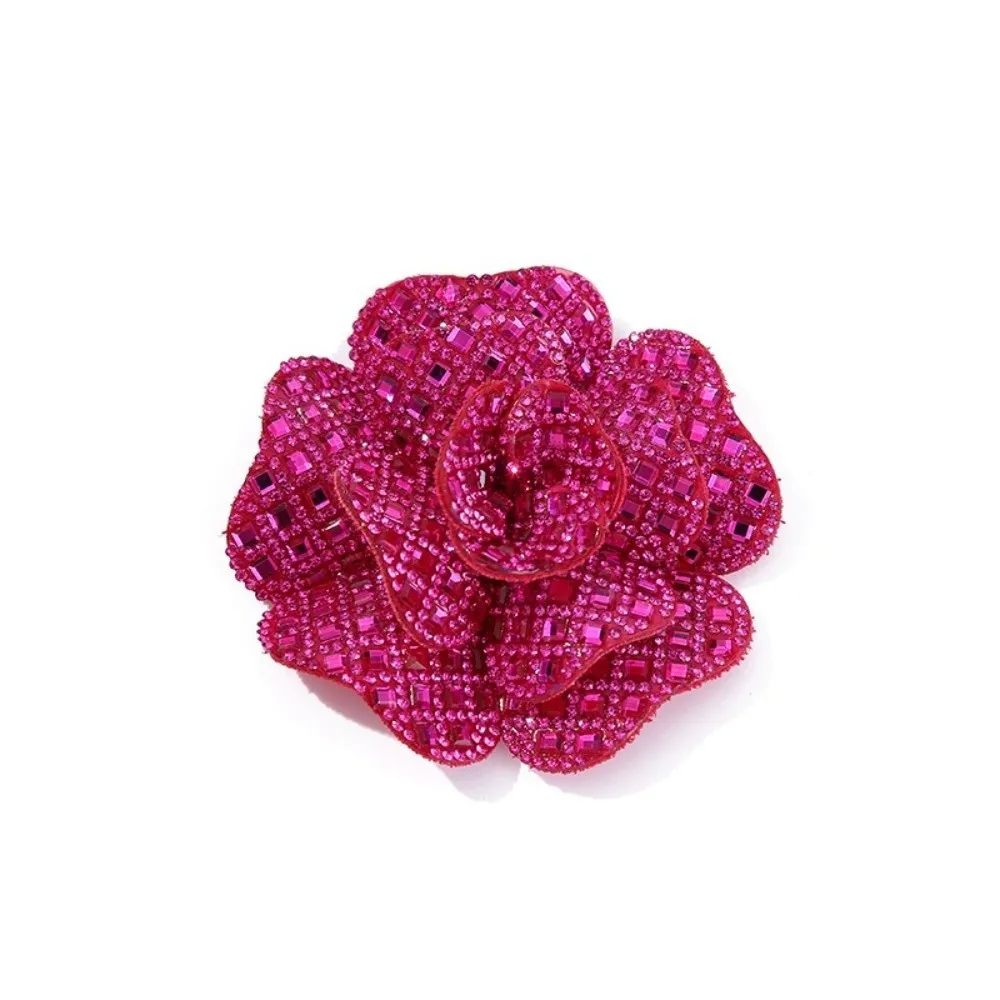 3D Design Rhinestone Flower Patches DIY Craft Embellishment Badge Flower Brooch Patches Corsage Style Self-Adhesive