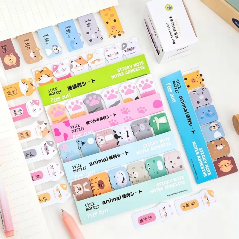 40pcs/lot Kawaii Cat Paw Animal Index Memo Pad Cute N Times Stationery Label Notepad Bookmark Post School Supplies