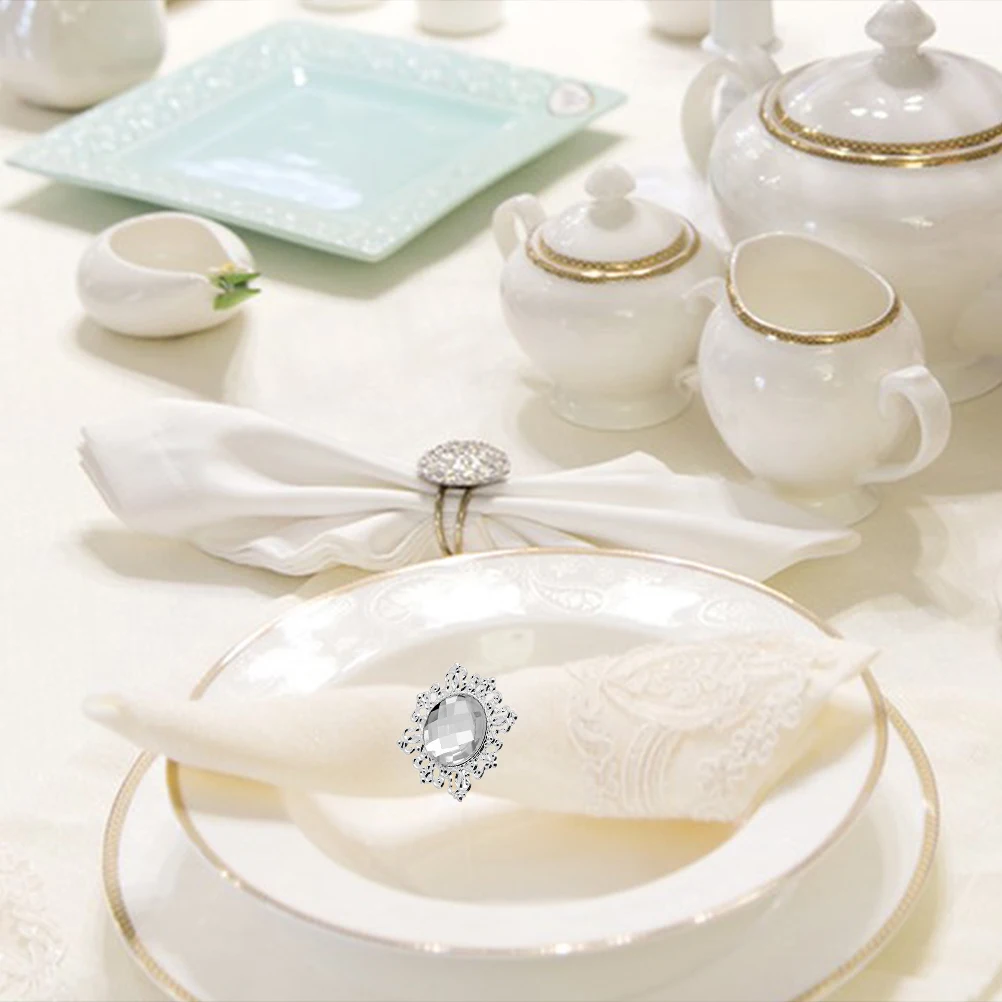 

Napkin Ring Elegant Round Decoration Serviette Holders Rings Travel