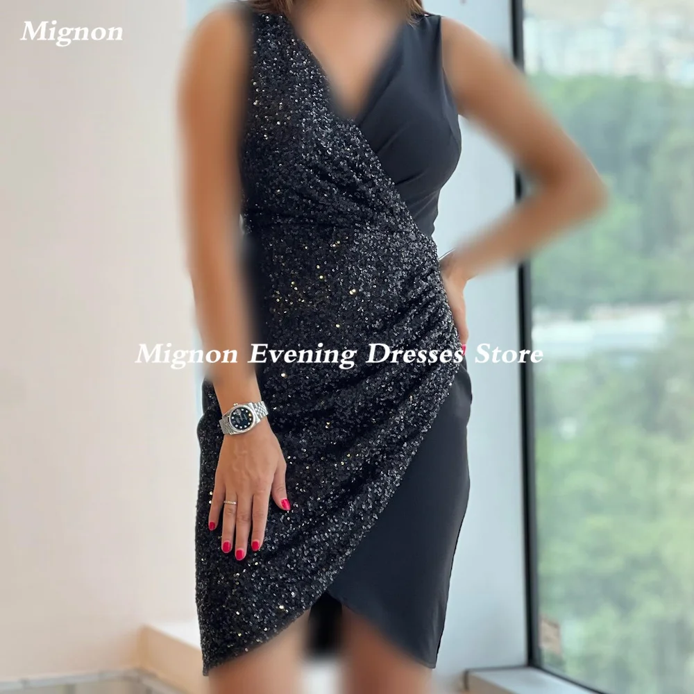 Mignon-vestido de fiesta de sirena para mujer, traje de satén con escote Corazón, lentejuelas, volantes, popular, hasta la rodilla, Formal, elegante, de noche, 2023