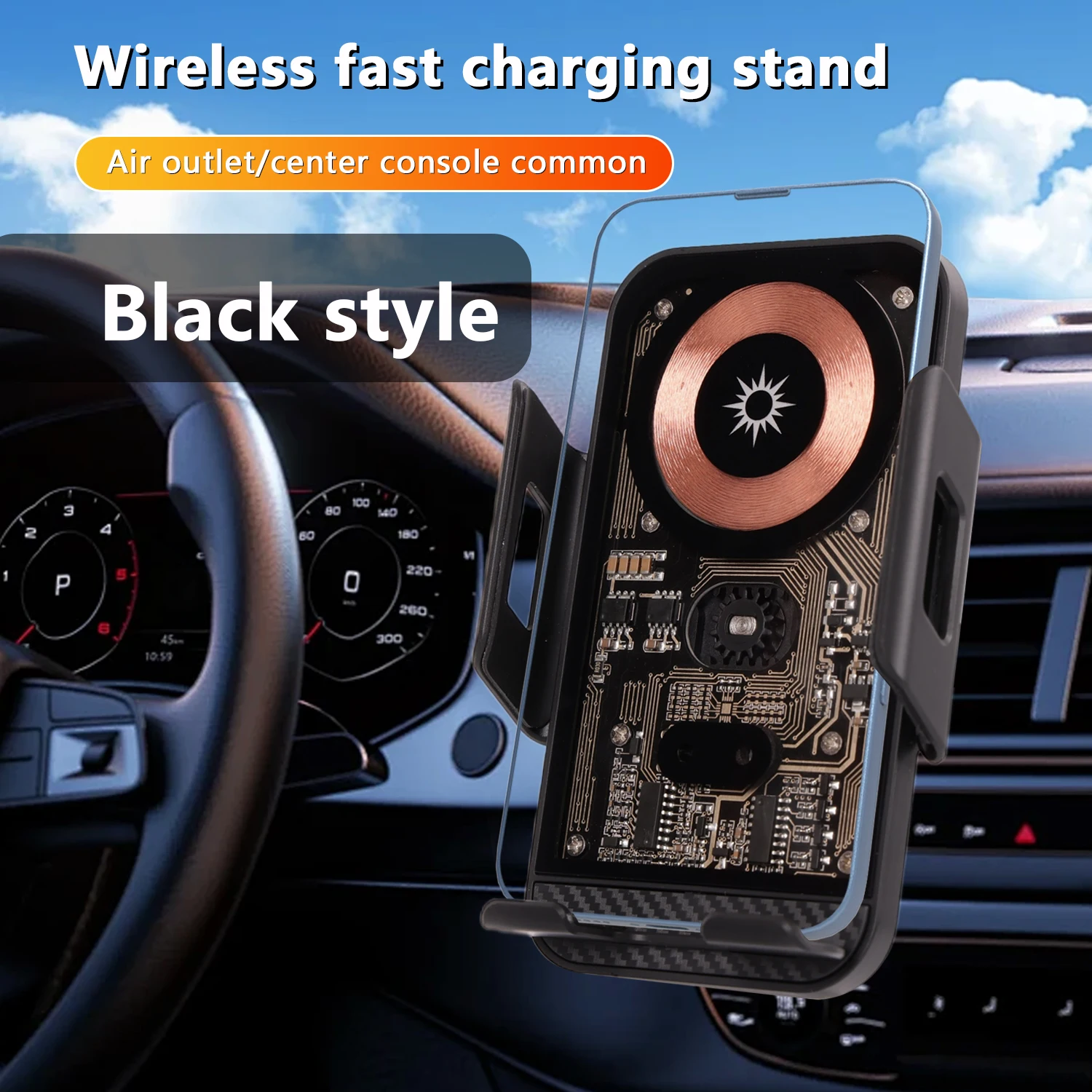 Car Wireless Charger Auto Mount Phone Holder Infrared Induction Fast Charging Stand