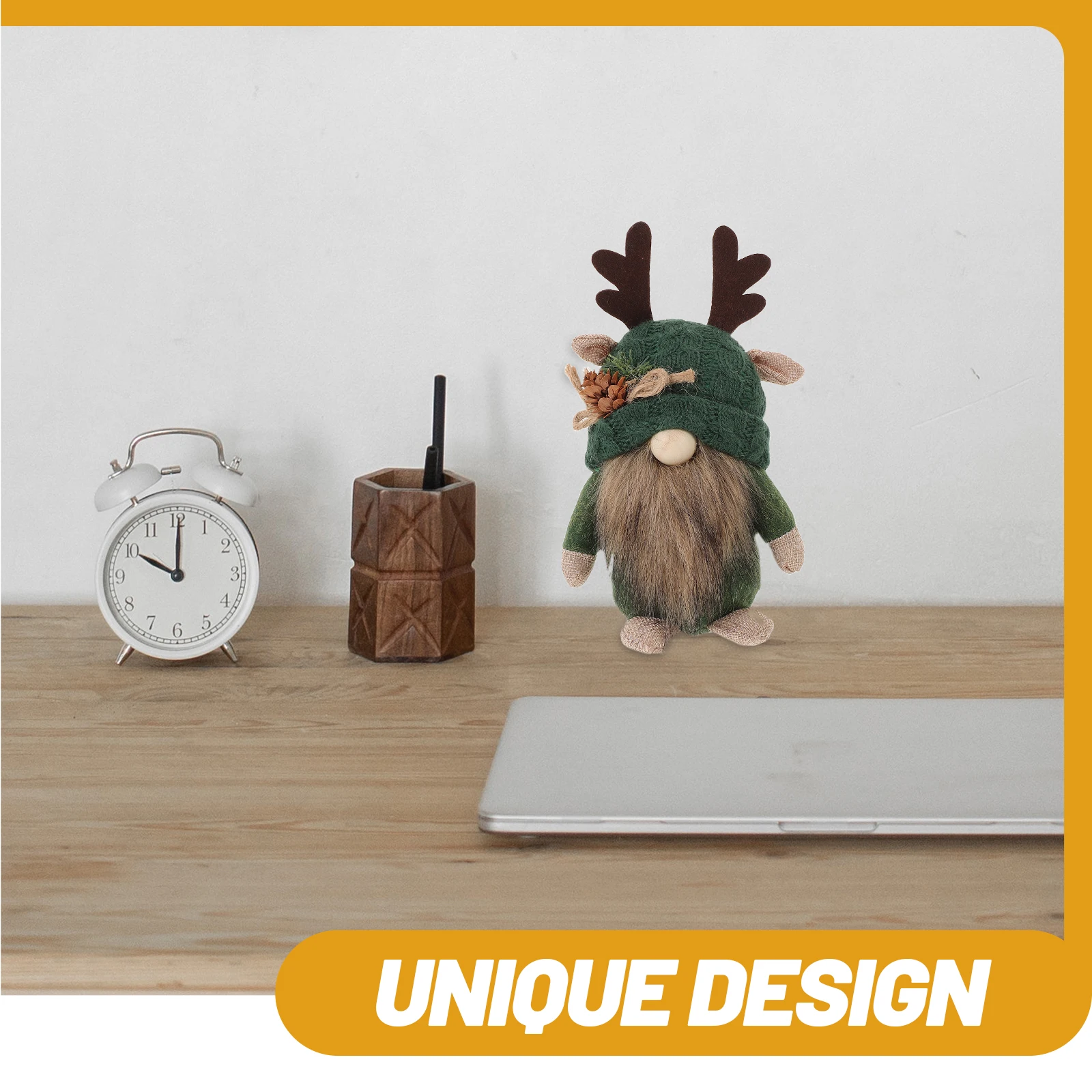 

Deer Antler Gnome Ornaments Mini Desk Figurines Cloth Elder Farmhouse Decor Living Room Christmas Gnomes Green Hat PP