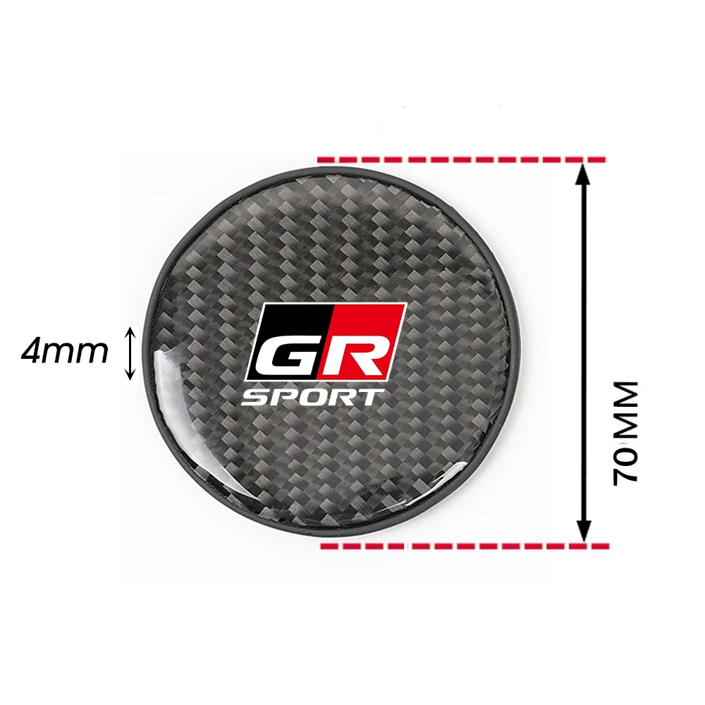 Carbon Fiber Car Coaster Water Cup Non-Slip Silica Gel Pad Holder Mat For Toyota GR Sport Gazoo Racing Supra Yaris 86 Corolla