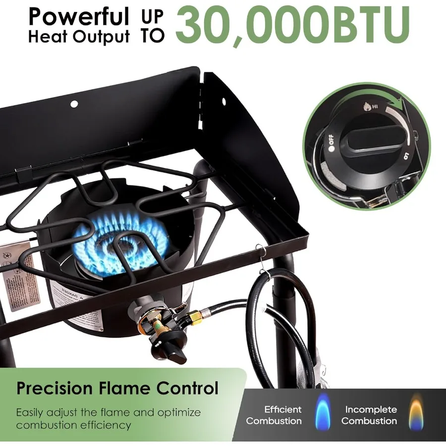 Red Mountain Valley Fornello a gas da campeggio portatile da esterno con un bruciatore con gambe rimovibili Borsa portatile e fornello da campeggio per parabrezza